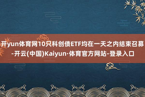 开yun体育网10只科创债ETF均在一天之内结束召募-开云(中国)Kaiyun·体育官方网站-登录入口