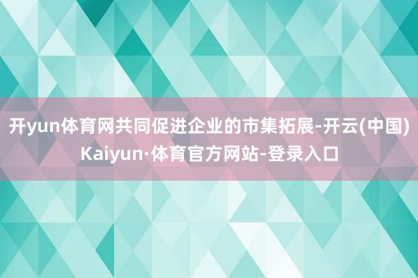 开yun体育网共同促进企业的市集拓展-开云(中国)Kaiyun·体育官方网站-登录入口