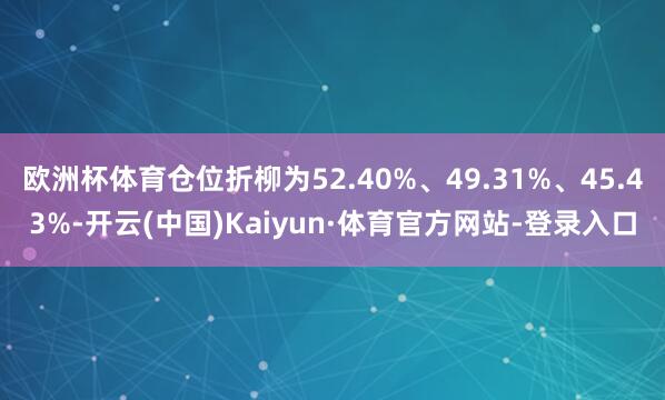 欧洲杯体育仓位折柳为52.40%、49.31%、45.43%-开云(中国)Kaiyun·体育官方网站-登录入口
